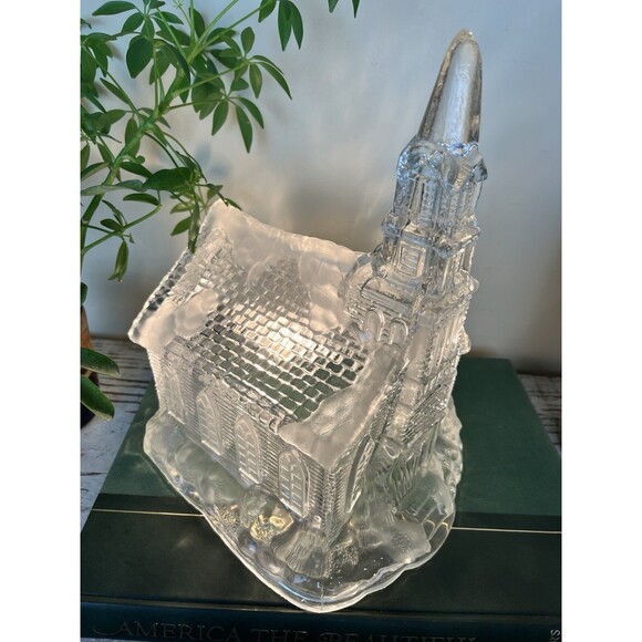 Rare Tall Vintage 1992 Glass Light Up Church Christmas / Holiday / Country Home - Picture 7 of 14